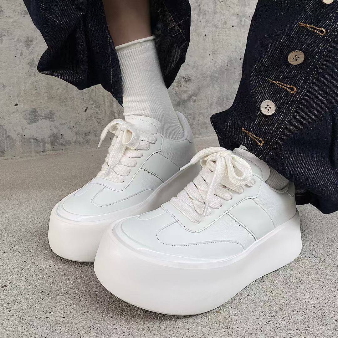 Code Studios White Chunky Sole Sneakers