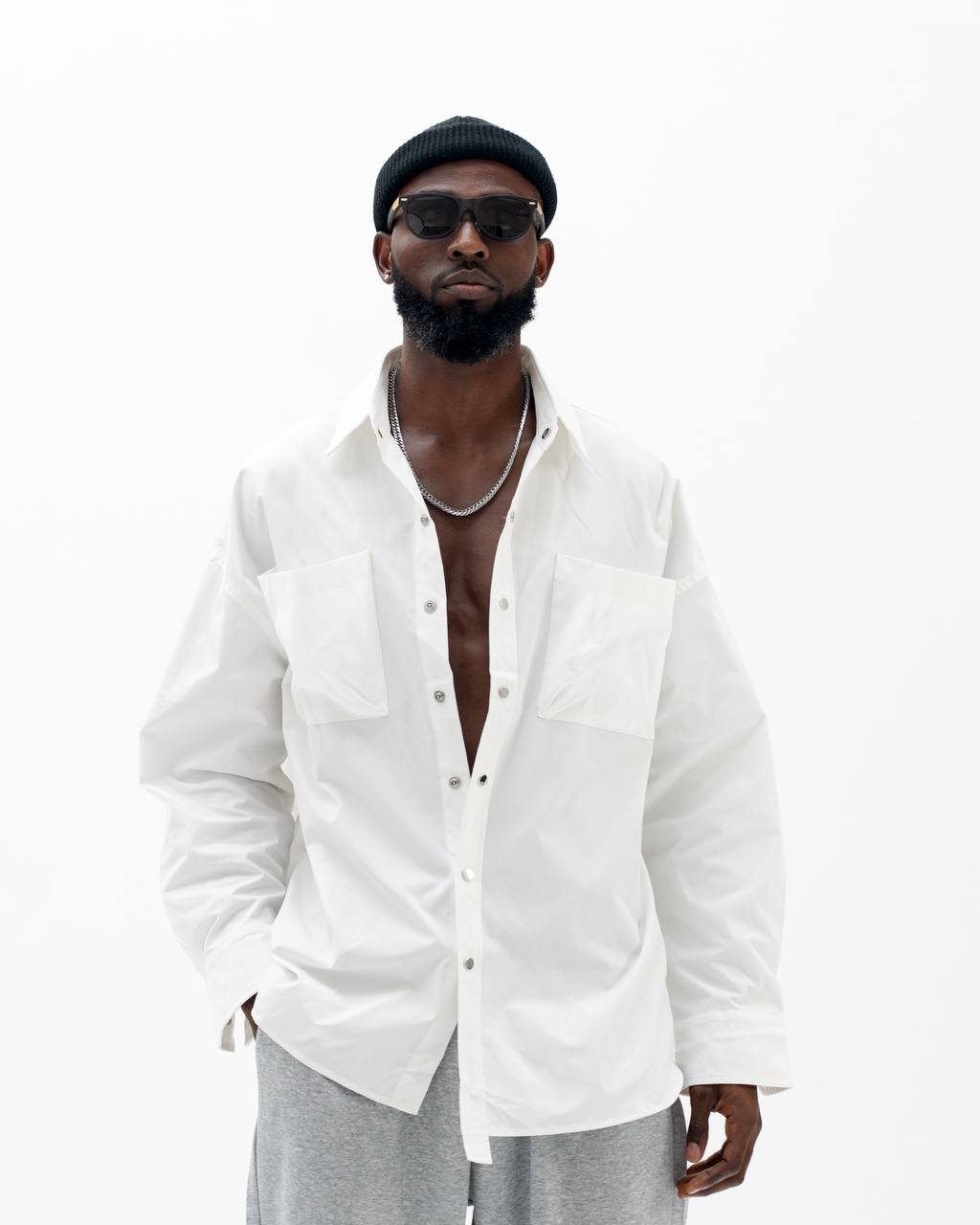 Code studios White Oversized Rain Shirt