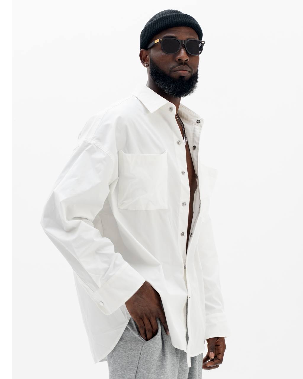Code studios White Oversized Rain Shirt
