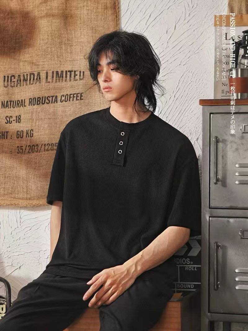 Code Studios Ribbed 3 buttons Henley Tshirt