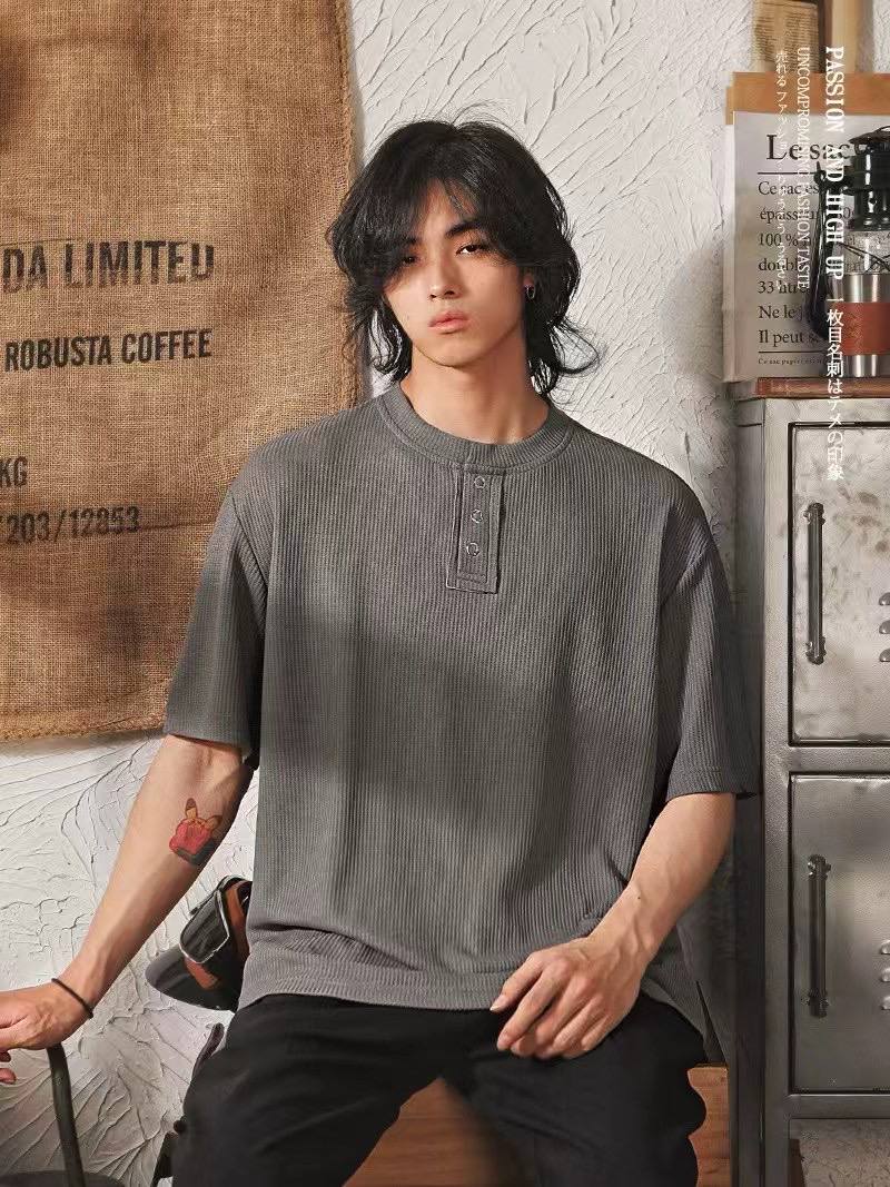 Code Studios Ribbed 3 buttons Henley Tshirt
