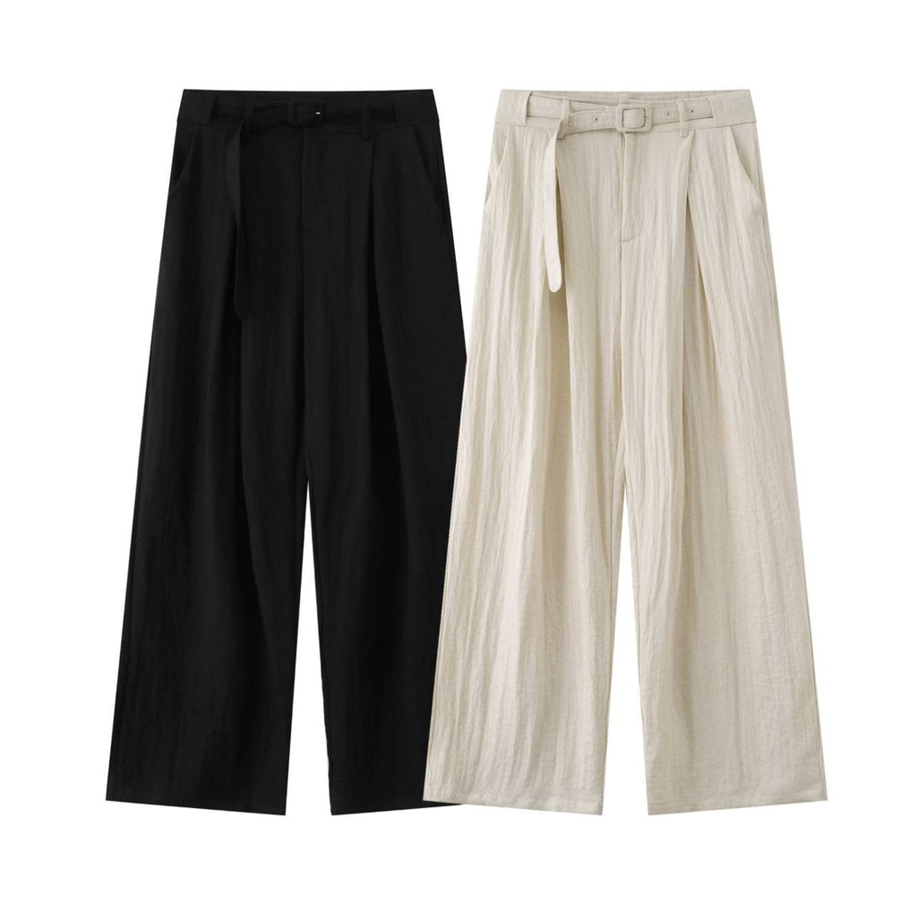 Code Studios Linen Drawstring wide-Leg pants