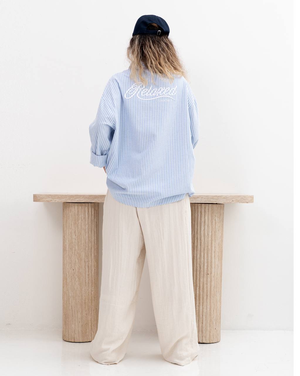 Code Studios Relaxed fit Striped shirt With Front and Back Embroidery