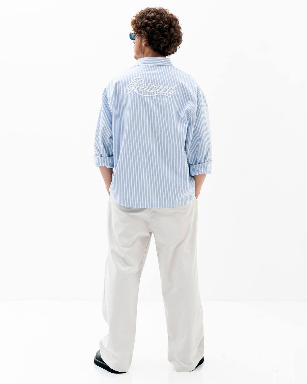 Code Studios Relaxed fit Striped shirt With Front and Back Embroidery