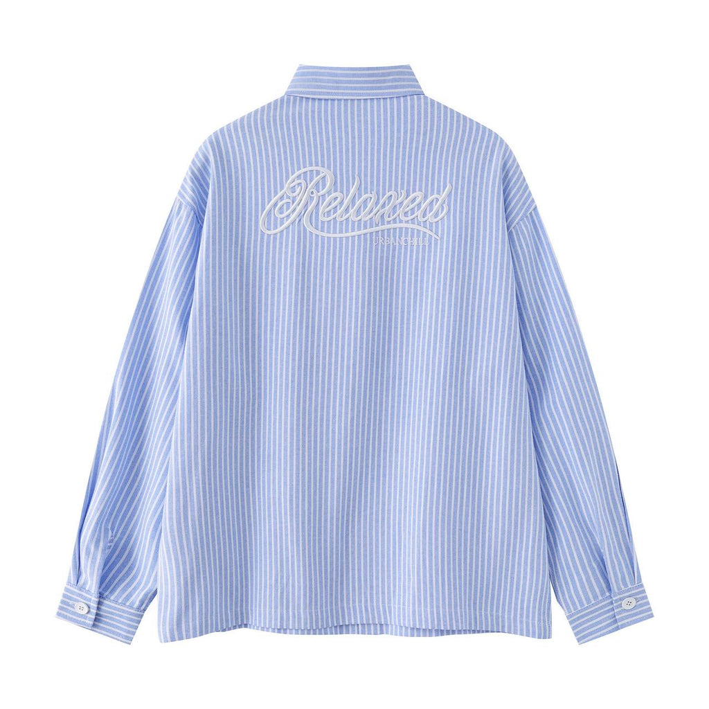 Code Studios Relaxed fit Striped shirt With Front and Back Embroidery