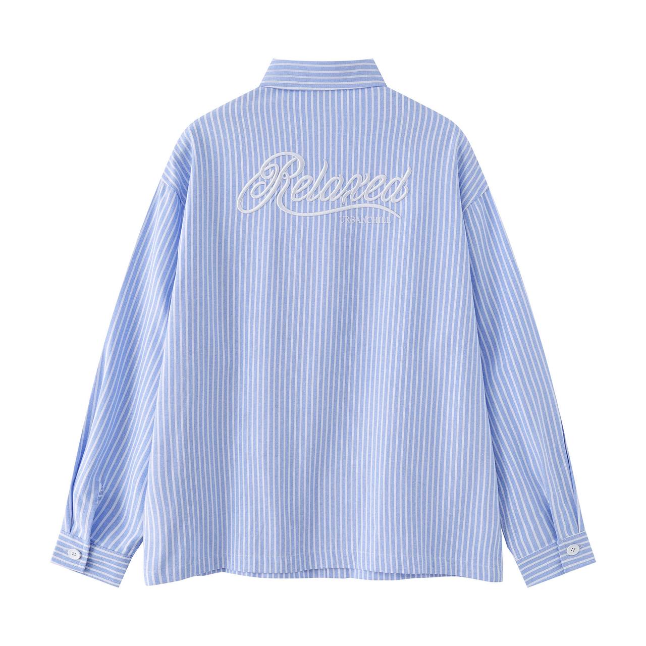 Code Studios Relaxed fit Striped shirt With Front and Back Embroidery