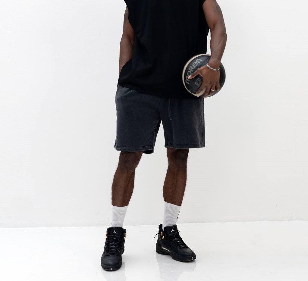 Code Studios Black Acid Washed Short